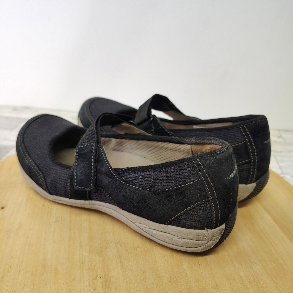 Comfortcore Mary Jane Shoes Black Leather Hook Strap Wedge Womens 7.5 Dansko - Picture 14 of 17